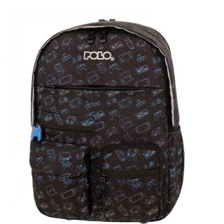 Polo Youngster Σχολική Τσάντα Πλάτης Δημοτικού Μαύρη 9-01-068-8374