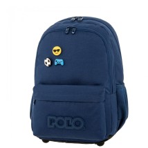 Polo Pins Σχολική Τσάντα Πλάτης Δημοτικού Μπλε 9-01-059-5200