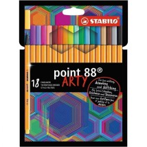 Stabilo Arty Μαρκαδόροι Σχεδίου 0.4mm Πολύχρωμοι 18 Τεμάχια 8818/1/20
