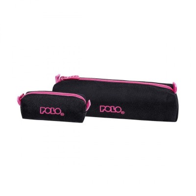 Polo Original Wallet Κασετίνα Βαρελάκι με 1 Θήκη Μαύρο/Φούξια 9-37-006-2044