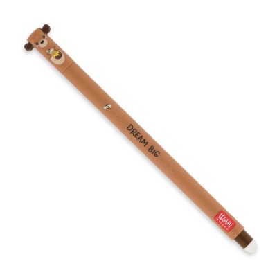 Legami Milano Bear Στυλό Gel 0.7mm Καφέ με Κόκκινο Μελάνι Erasable EP0024