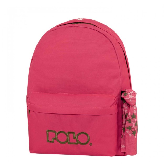 Polo Original Scarf Σχολική Τσάντα Πλάτης Γυμνασίου - Λυκείου Φούξια/Χακί 9-01-135-4465