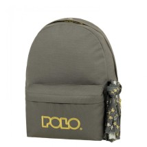 Polo Original Scarf Σχολική Τσάντα Πλάτης Γυμνασίου-Λυκείου Γκρι/Κίτρινο 9-01-135-2276