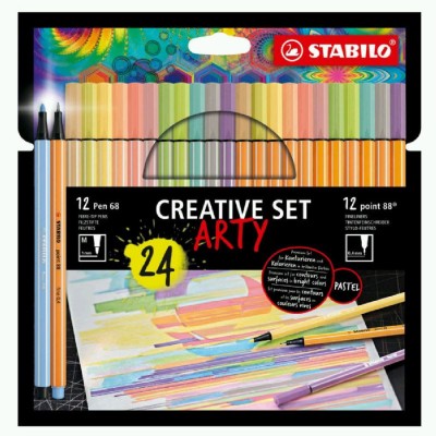 Stabilo Creativity Set Arty Μαρκαδόροι Σχεδίου Πολύχρωμοι 24τμχ 8868/24