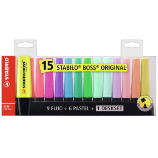 Stabilo Boss Original Μαρκαδόροι Υπογράμμισης 5mm Πολύχρωμοι 15τμχ 7015/01