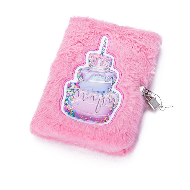 Yolo Σημειωματάριο A5 Ριγέ με Λουκέτο Birthday Cake 10704