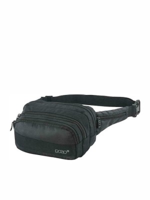 Polo Double Square Ανδρικό Τσαντάκι Μέσης Μαύρο 9-08-106-2000