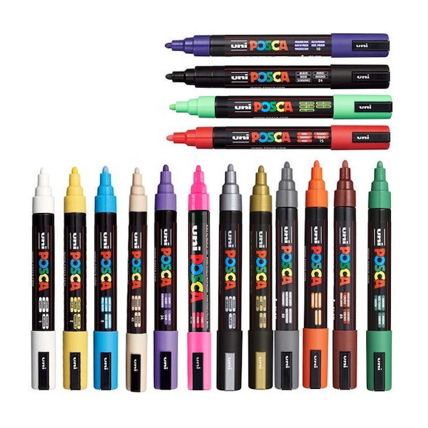 Posca Ανεξίτηλοι Μαρκαδόροι 2.5mm 16τμχ