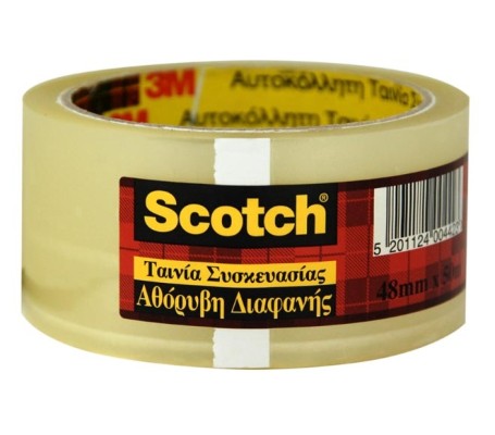 Scotch 3M Ταινία Συσκευασίας Αθόρυβη Διαφανής 48mm x 50m