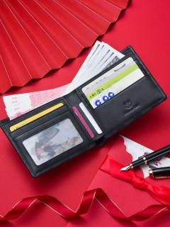 Bull Captain Δερμάτινο Ανδρικό Πορτοφόλι Κερμάτων με RFID Μαύρο QB005