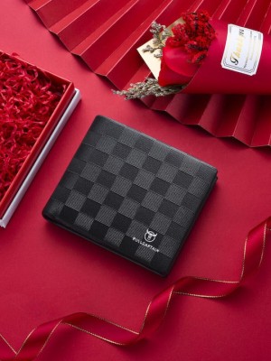 Bull Captain Δερμάτινο Ανδρικό Πορτοφόλι Κερμάτων με RFID Μαύρο QB005