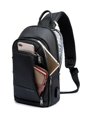 Bange 1911 Ανδρική Τσάντα Στήθους σε Μαύρο χρώμα