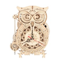 Mechanical Time Ξύλινη Κατασκευή Ρολόι Κουκουβάγια