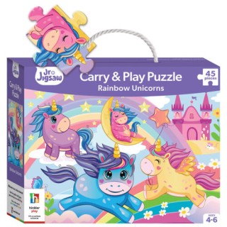 Junior Jigsaw Carry & Play: Rainbow Unicorns Puzzle 45 κομμάτια