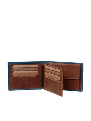 Lavor Δερμάτινο Ανδρικό Πορτοφόλι Καρτών με RFID Μπλε 1-6064