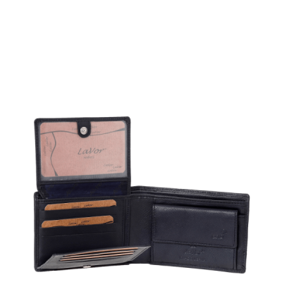 Lavor Δερμάτινο Ανδρικό Πορτοφόλι με RFID Μπλε 1-3799