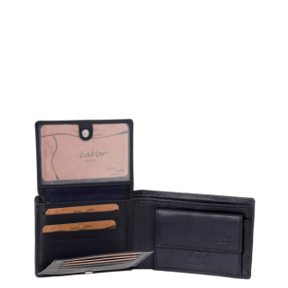 Lavor Δερμάτινο Ανδρικό Πορτοφόλι με RFID Μπλε 1-3799