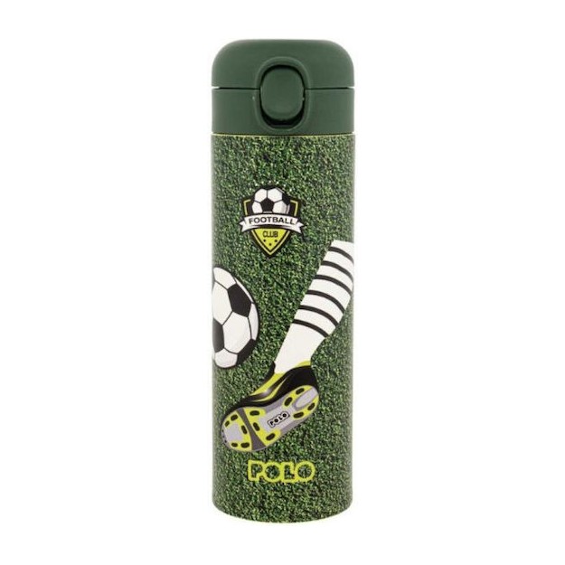 Polo Παιδικό Παγούρι Θερμός Ποδόσφαιρο Ανοξείδωτο με Καλαμάκι 500ml 9-49-005-8346