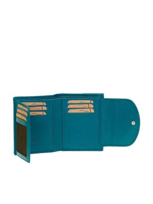 Lavor 1-6024 Μικρό Δερμάτινο Γυναικείο Πορτοφόλι Πετρόλ