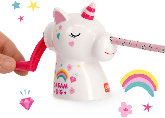 Legami Milano Πλαστική Ηλεκτρική Ξύστρα Μονόκερος Πολύχρωμη με Μανιβέλα US0001