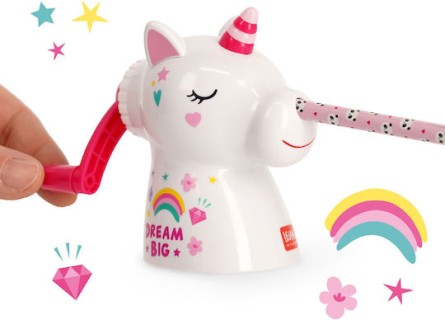 Legami Milano Πλαστική Ηλεκτρική Ξύστρα Μονόκερος Πολύχρωμη με Μανιβέλα US0001