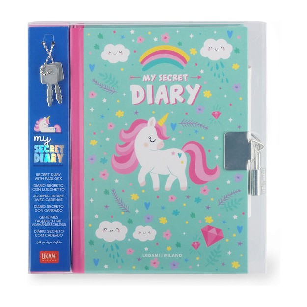 Legami Milano Unicorn Σημειωματάριο με Λευκές Σελίδες και Λουκέτο Πολύχρωμο DIA0011