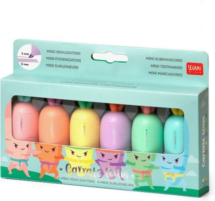 Legami Milano Carrate Team Mini Μαρκαδόροι Υπογράμμισης Πολύχρωμοι 6τμχ HC0001