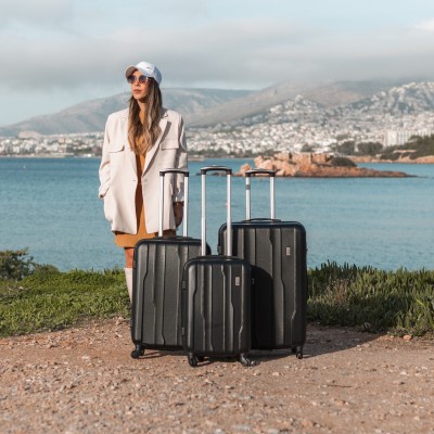 Cardinal 2012 Σετ Βαλίτσες 3τμχ σε Μαύρο χρώμα