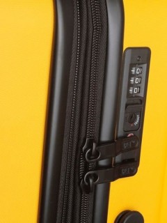 CAT Industrial Plate Βαλίτσες Ταξιδιού Σκληρές Κίτρινο Μέγιστου Ύψους 75εκ. με 4 Ρόδες Σετ 3τμχ 83688-217