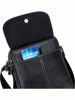 Bull Captain DJB-07 Δερμάτινη Ανδρική Τσάντα Ώμου / Χιαστί σε Μαύρο χρώμα