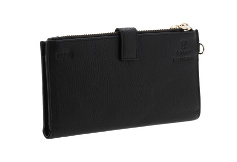 Lavor 1-6047 Δερμάτινο Γυναικείο Πορτοφόλι με Λουράκι Μαύρο