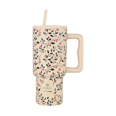 ESTIA ΘΕΡΜΟΣ STRAW TUMBLER XL SAVE THE AEGEAN 900ml BLOOM BEIGE