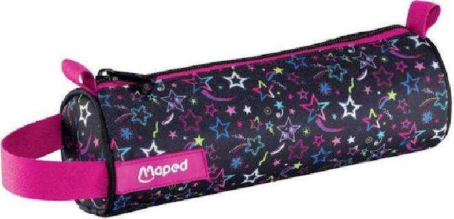 Maped Κασετινα Βαρελακι 1 Θηκη Μαυρη Ροζ Stars 932903