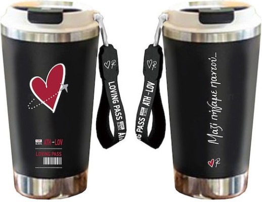 Χάρτινη Πόλη Ποτήρι Θερμός Μαύρο Ρενέ Travel