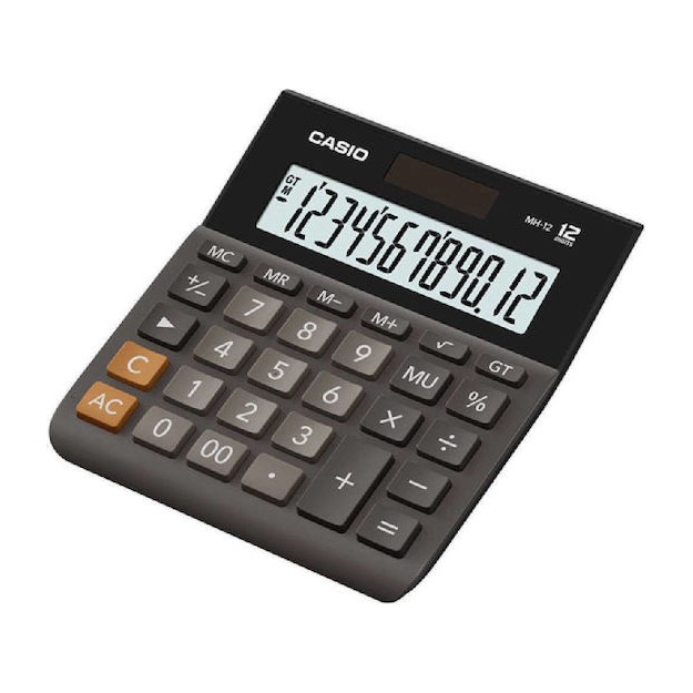 Casio MH-12 Αριθμομηχανή 12 Ψηφίων σε Μαύρο Χρώμα