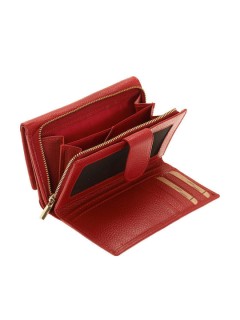 Lavor 1-6019 Μεγάλο Δερμάτινο Γυναικείο Πορτοφόλι με RFID Κόκκινο