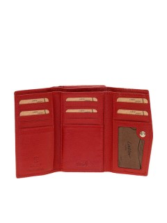 Lavor 1-6019 Μεγάλο Δερμάτινο Γυναικείο Πορτοφόλι με RFID Κόκκινο