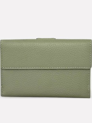 Lavor 1-6038 Μεγάλο Δερμάτινο Γυναικείο Πορτοφόλι με RFID Χακί