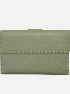 Lavor 1-6038 Μεγάλο Δερμάτινο Γυναικείο Πορτοφόλι με RFID Χακί