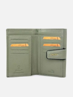 Lavor 1-6038 Μεγάλο Δερμάτινο Γυναικείο Πορτοφόλι με RFID Χακί