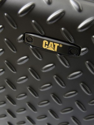CAT Industrial Plate Μεγάλη Βαλίτσα Ταξιδίου Σκληρή Μαύρη με 4 Ρόδες 75x31x50cm 128L 83688-01