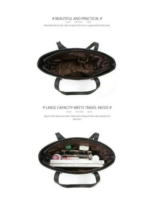 Cardinal 2003 Σετ Γυναικεία Τσάντα Shopper Ώμου Λευκό/Μαύρο 2003