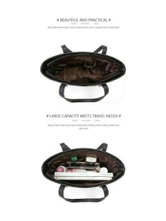 Cardinal 2003 Σετ Γυναικεία Τσάντα Shopper Ώμου Λευκό/Μαύρο 2003