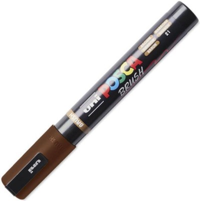Uni-Ball Posca Brush Ζωγραφικής Μαρκαδόρος Καφέ PC-5BR/21