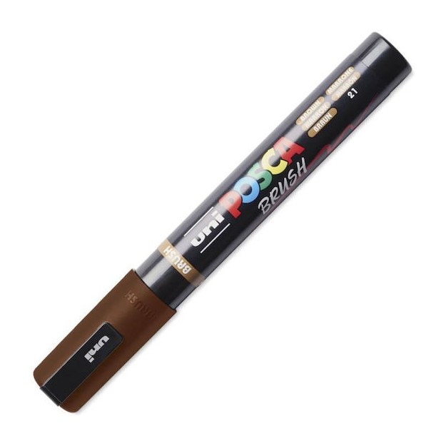 Uni-Ball Posca Brush Ζωγραφικής Μαρκαδόρος Καφέ PC-5BR/21