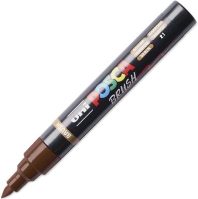 Uni-Ball Posca Brush Ζωγραφικής Μαρκαδόρος Καφέ PC-5BR/21