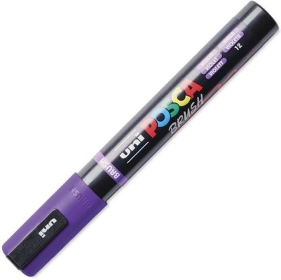 Uni-Ball Posca Brush Ζωγραφικής Μαρκαδόρος Violet PC-5BR/12