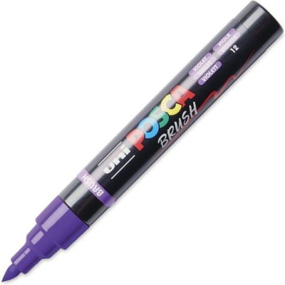 Uni-Ball Posca Brush Ζωγραφικής Μαρκαδόρος Violet PC-5BR/12