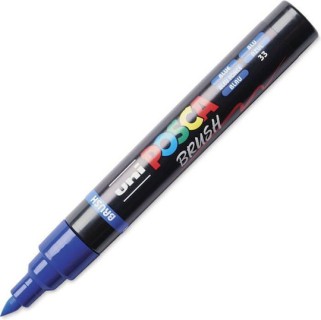 Uni-Ball Posca Brush Ζωγραφικής Μαρκαδόρος Blue PC-5BR/33