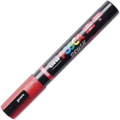 Uni-Ball Posca Brush Ζωγραφικής Μαρκαδόρος Red